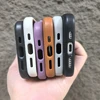 Ultrathin Plain Lychee Pattern Case For iPhone 16 15 14 Plus 13 12 11 Pro Max Hit Color Lens For Magsafe Wireless Charging Cover 4
