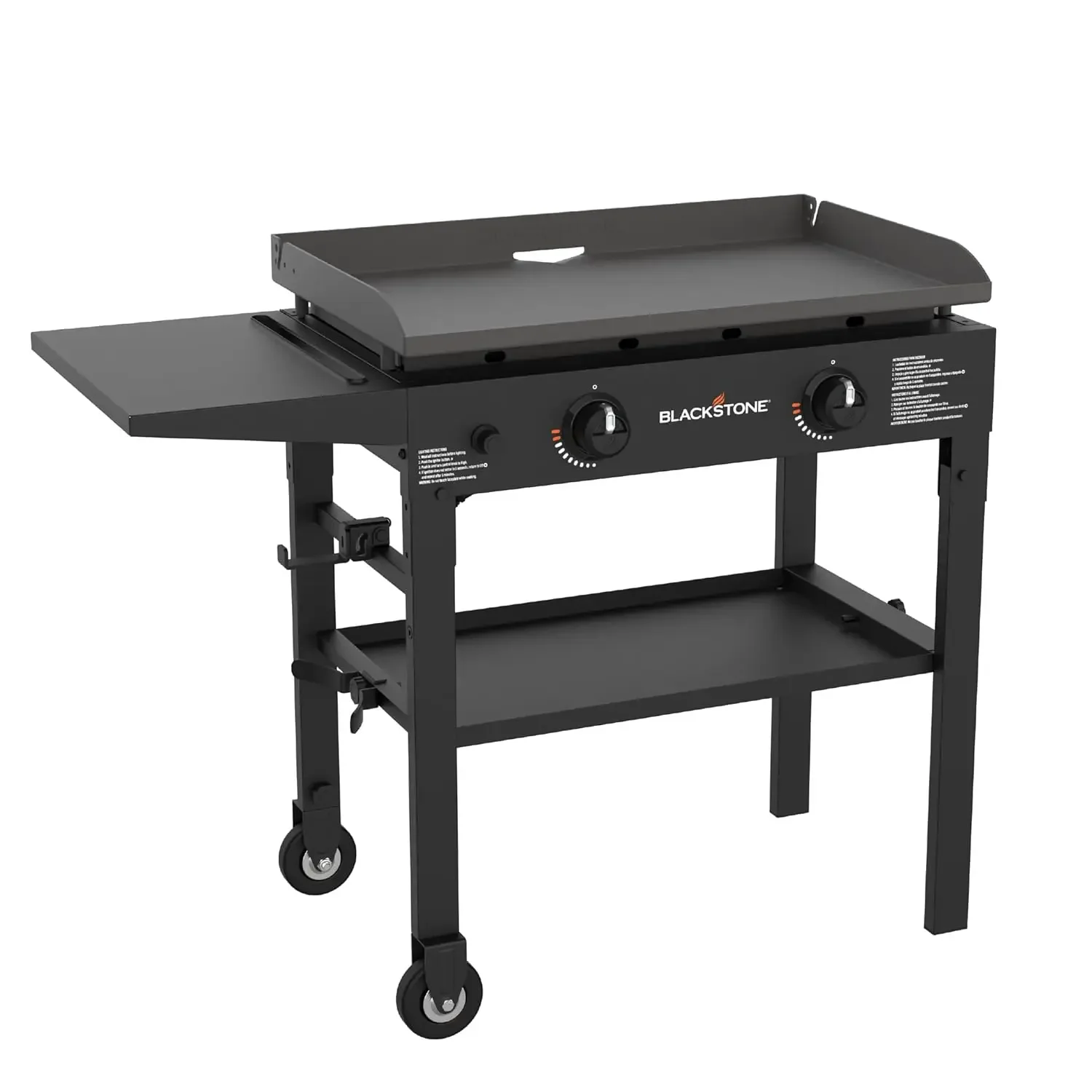 

Blackstone Flat Top Gas Grill Griddle 2 Burner Propane Fuelled Rear Grease Management System, 1517, Outdoor Griddle Station for