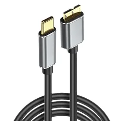 High - Speed USB C to Micro B Data Transfer Cable - 0.5m (Black)