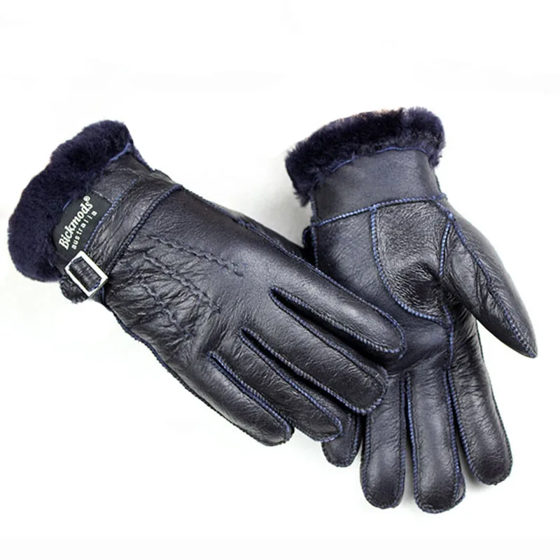 Winter Warm Sheepskin Fur Gloves Children's Leather Thick Primary School Students Windproof Fashion New Finger Gloves