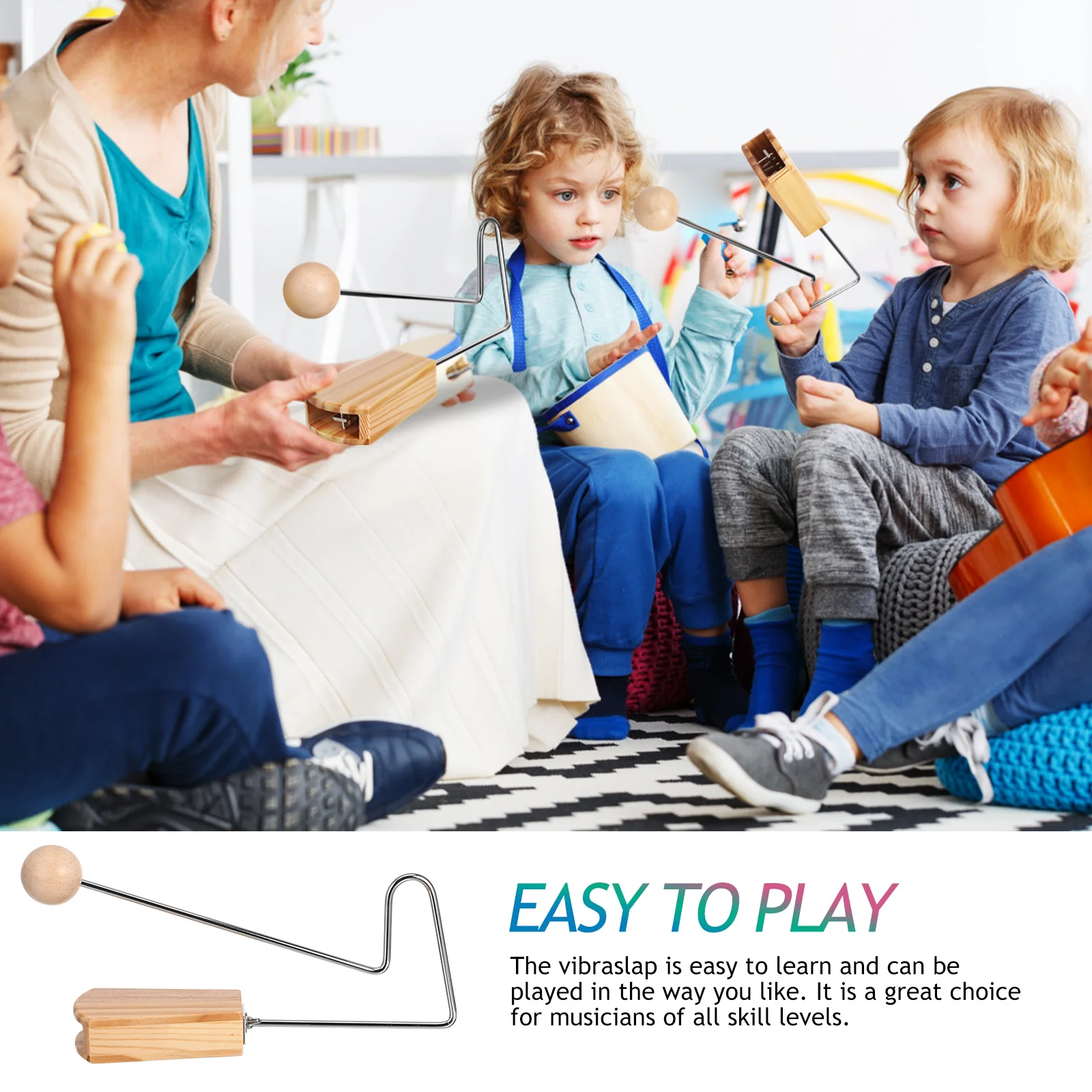 Wooden Vibraslap Unique Sound Construction Versatile Percussion Instrument for Musicians Parties Latin