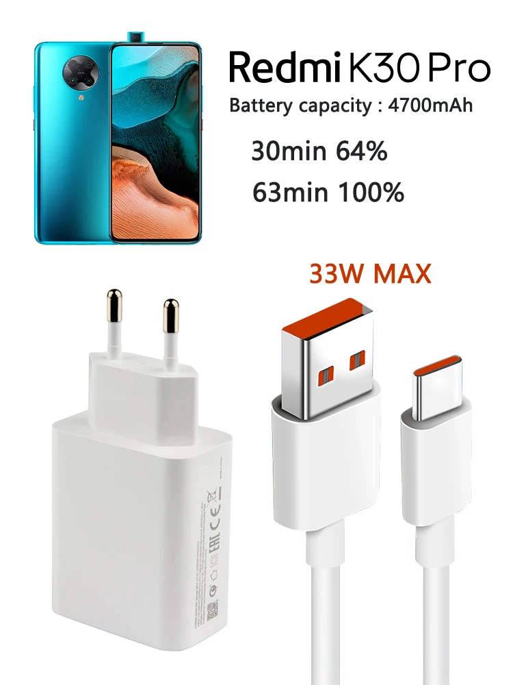 33W Turbo Fast Charger EU 6A Type C Cable For Xiaomi Redmi Note 10 10S  10X 11 11S 11T K30 K40 K30S Pro Max Ultra 5G AliExpress 202192403