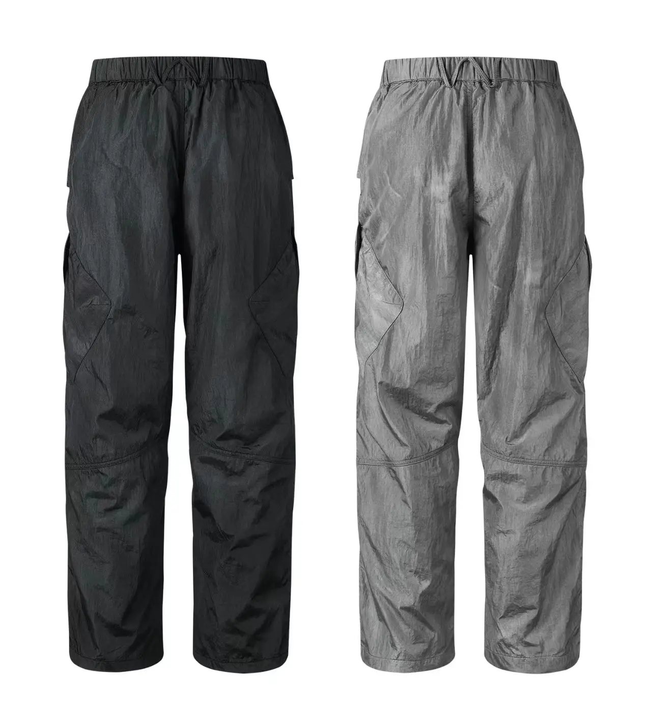 Whyworks 25aw Metallic wax-dye cargo pants 3d cut multipocket elastic waist techwear aesthetic -