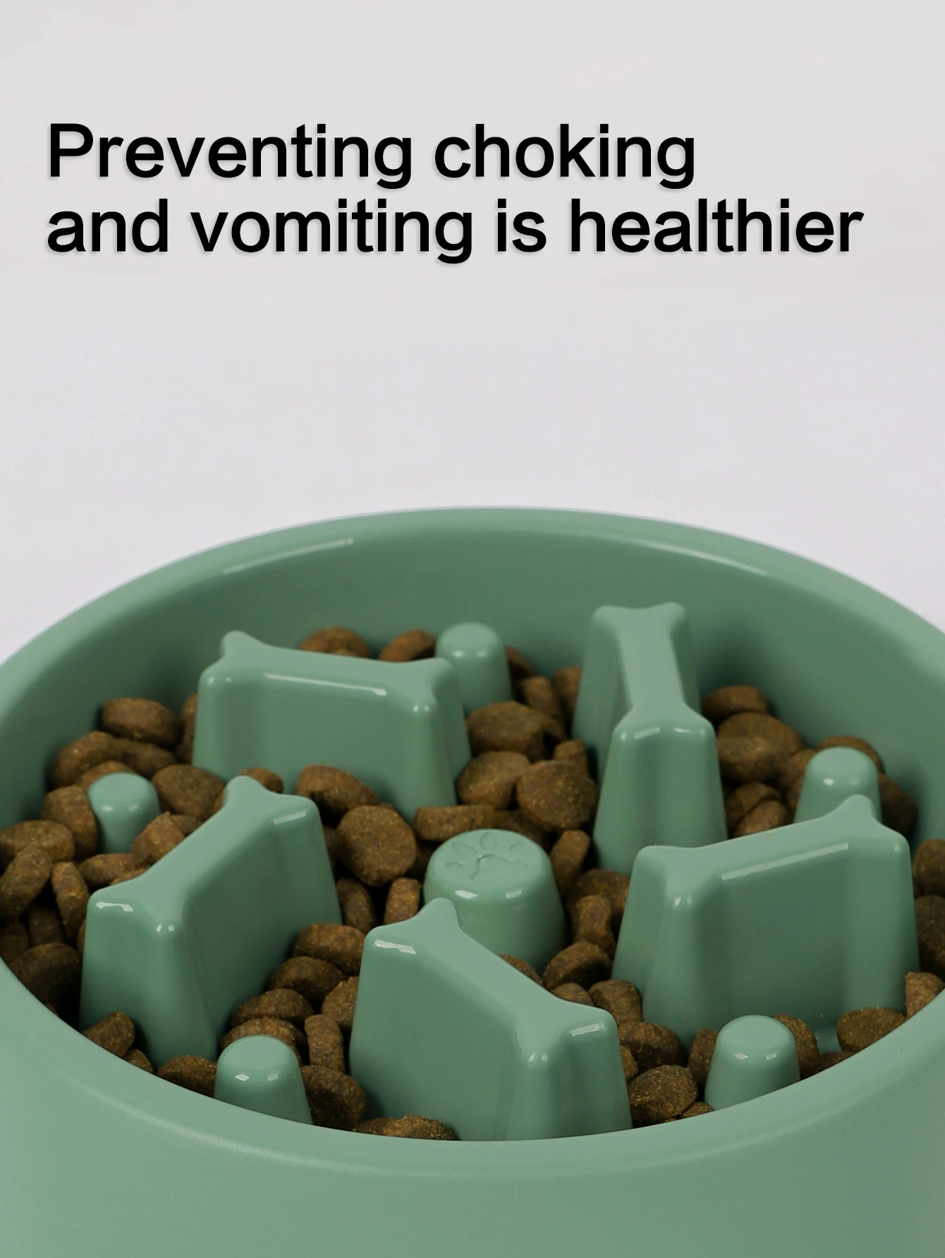 Title 2, A plastic solid color bone pet dog slow food bo...