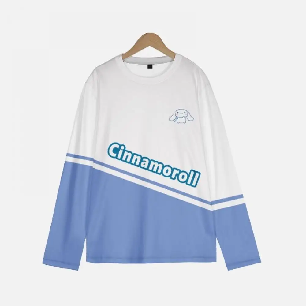 

Kawaii Sanrio Cinnamoroll Long Sleeve T-Shirt Loose Crew Neck Cartoon Anime Autumn Winter Underwear Trend Unisex Streetwear