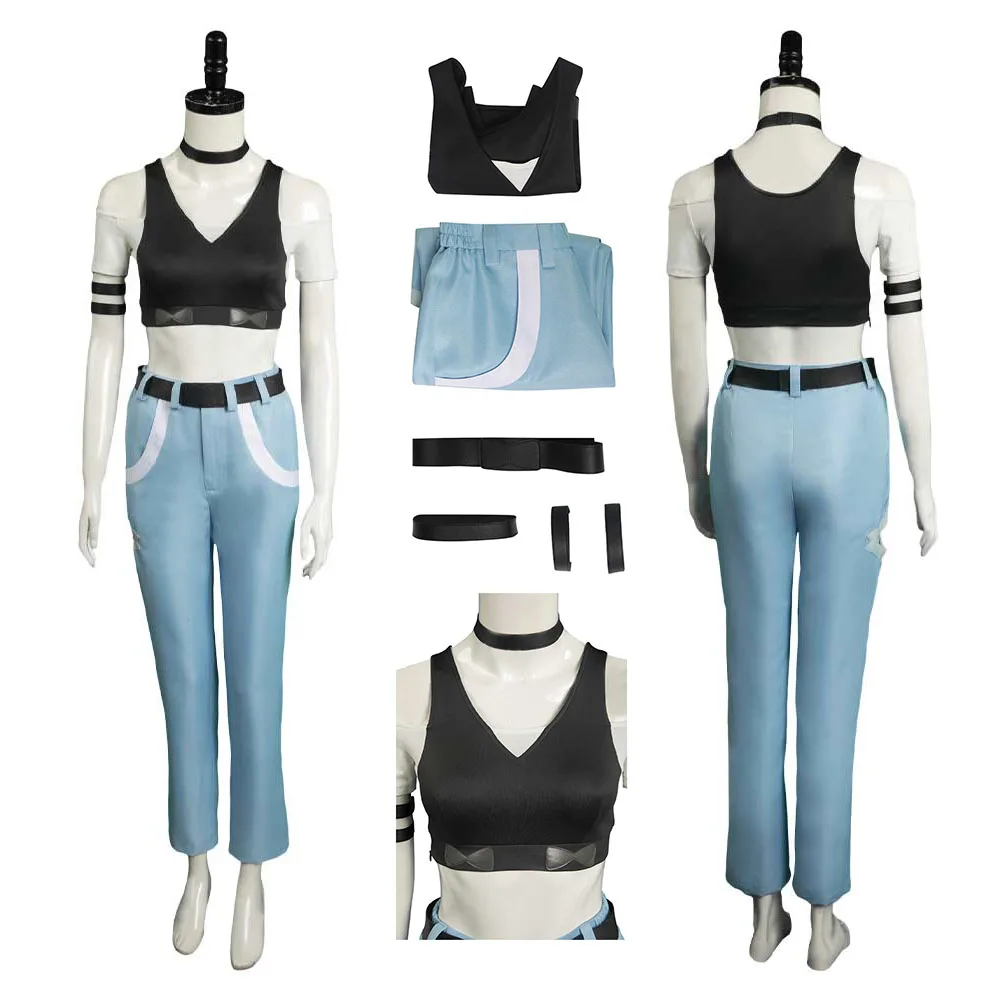 

Anime Game Scarlet And Violet Perrin Cosplay Vest Pants Belt Costume Women Adult Fantasy Halloween Fantasia Roleplay Clothes