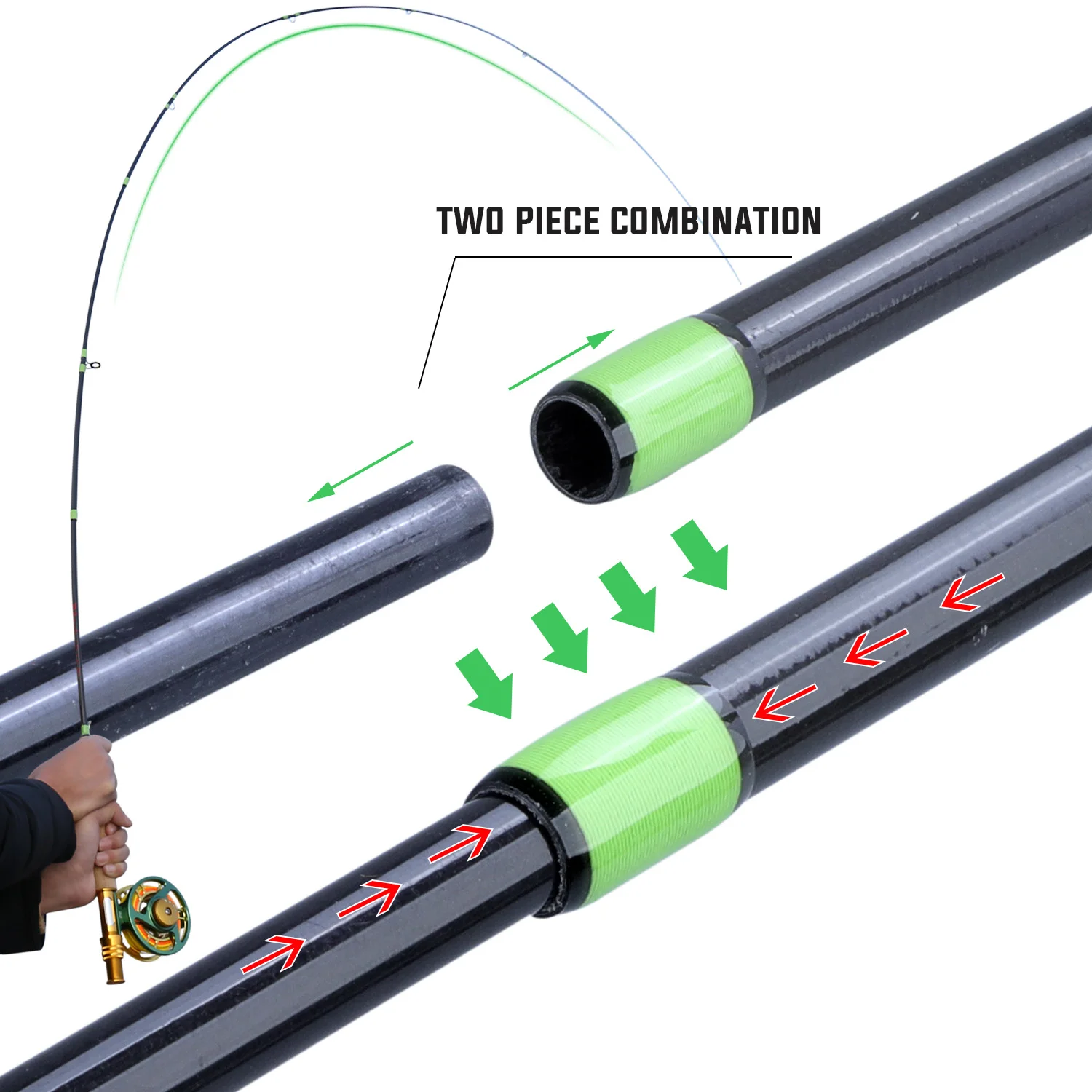 Sougayilang Fly Fishing Rod and Reel Full Kit 5sections Carbon Fly Fishing Rod and 5/6 Reel Perch Fly Fishing Suitable for Pesca 4