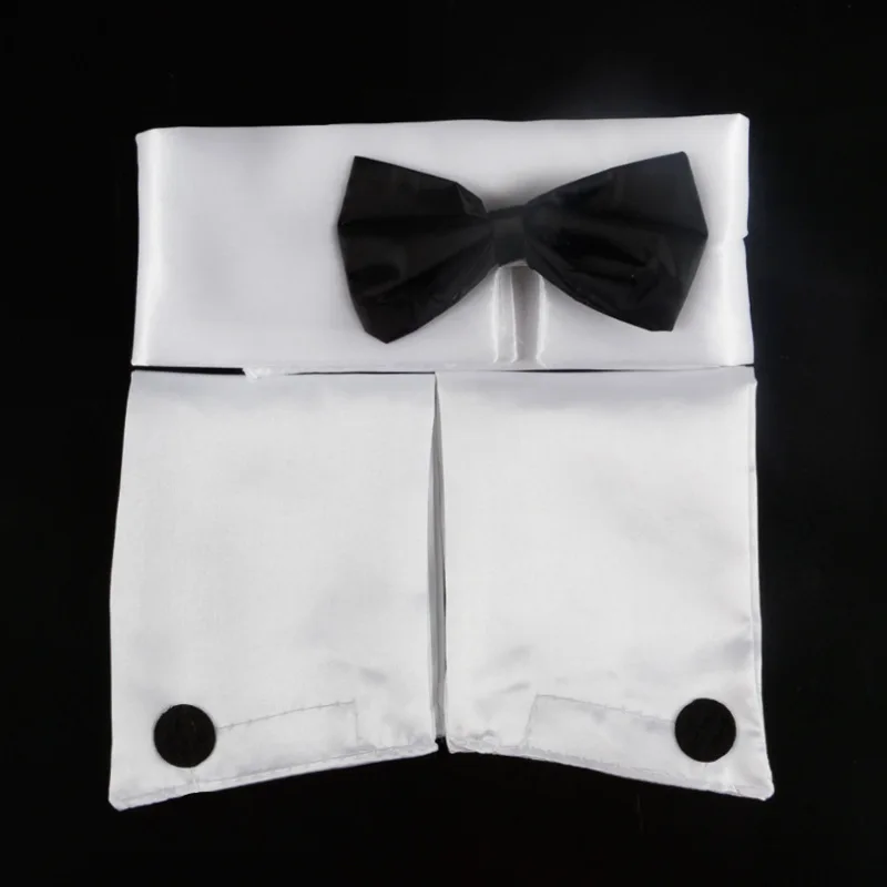 Gay Men Sexy Costume Accessories Bow Tie Collar and Cuff Set Male Dancer Sexy Stripper Cosplay Butler Waiter Lingerie Clubwear men costume accessories