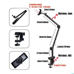 Enhanced Folding Phone Stand with 360 - Degree Rotation and Telescopic Feature (Black)
