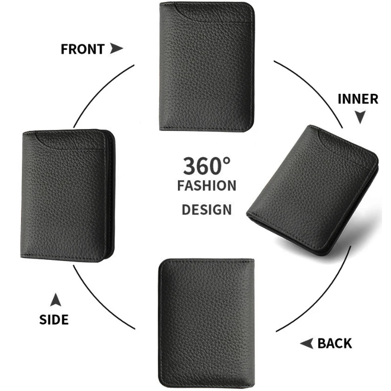 Portafoglio Portatile Ultra Sottile in PU, Mini Porta Carte di Credito, Portamonete, Porta Carte per Uomo, Portafogli Sottili e Compatti - immagine 4