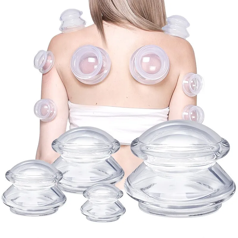Silicone Vacuum Massage Cupping Glasses Suction Cup Masajeador Ventosa AntiCellulite Deep Tissue Facial Relax Cupping Massager Massage Cup Cupping Set Vacuum Facial Cupping