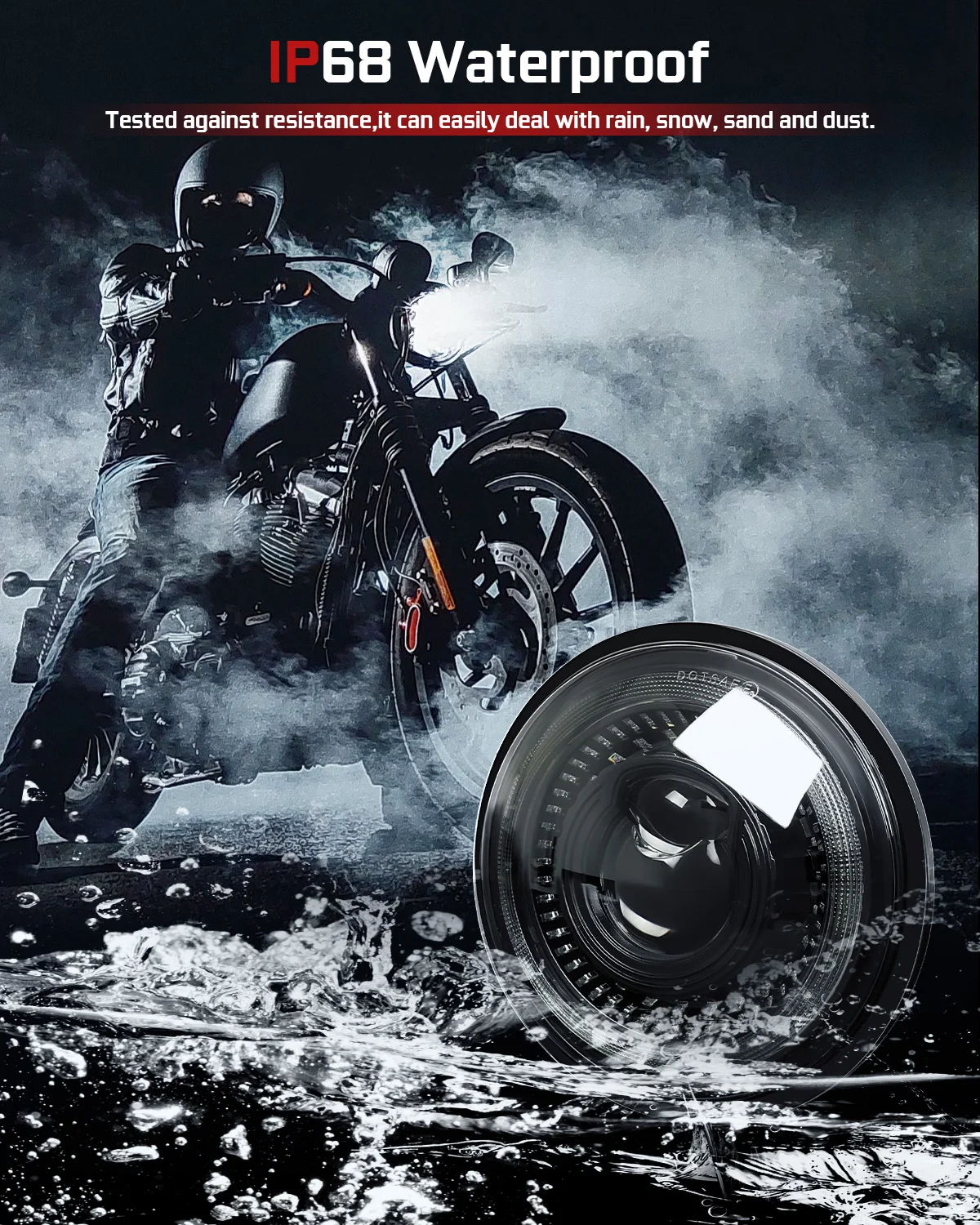 LED Motorcycle Headlight 5.75 inch BraveWAY 5-3/4 Lamp for Harley Sportster Roadster Glide Dyna for Honda Yamaha
