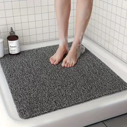 Enhanced Quick - Dry Non - Slip Bathtub and Shower Mat with Foot Scrubber - 60 - 40cm (Black)