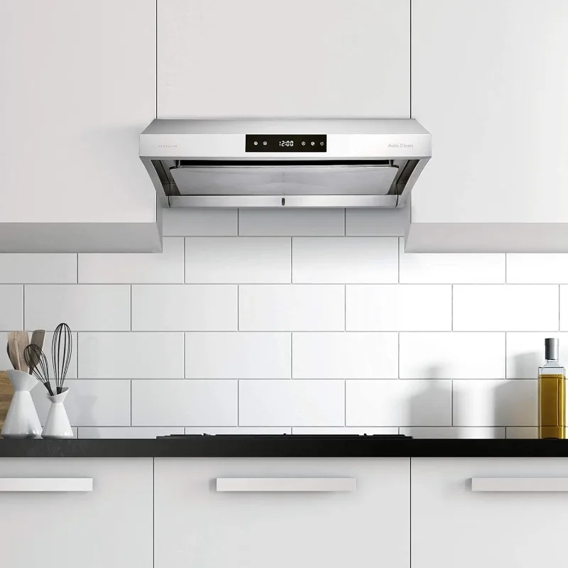 Hauslane Chef Series Range Hood 30" PS38 PRO PERFORMANCE Stainless Steel Slim Under Cabinet Range Hood Design Steam Auto Clean