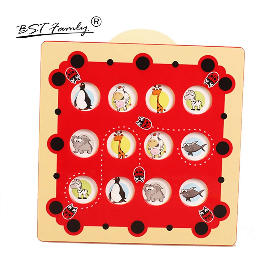 

Children Memory Chess Wooden Six Color 33*26*5cm 12 Pieces / Set Table Puzzle Game Kids Toy Interesting Gift BSTFAMLY M04