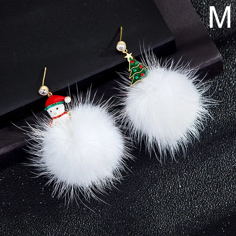 Fashion Christmas Earring Asymmetric Earrings For Women Santa Claus Christmas Tree Ear Studs Christmas New Year Gifts