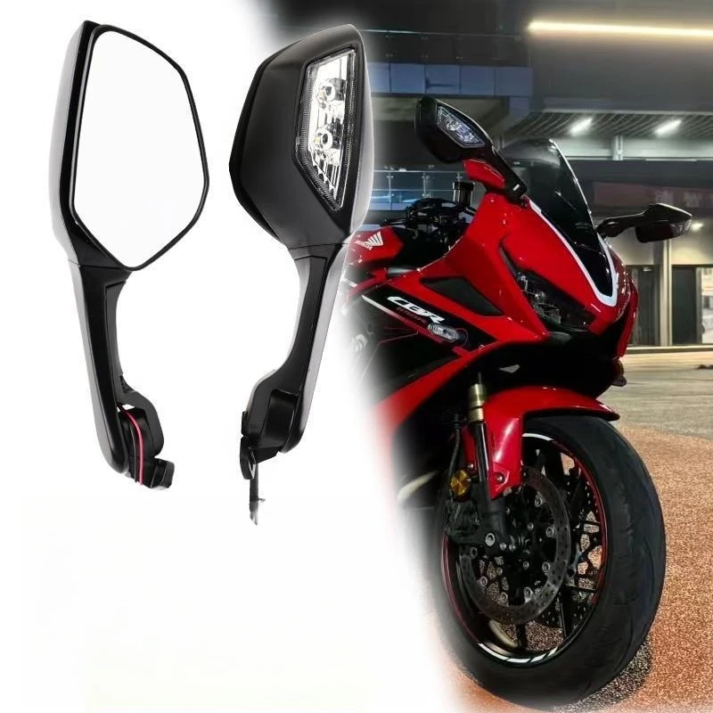 야마하 YZFR15 V3 YZF R15 R3 YZF R1M/S 2016- R6 2017-용 LED 방향지시등이 있는 오토바이 백미러 사이드 미러