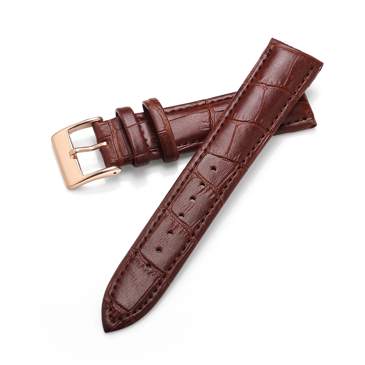 Classic Genuine Leather Watch Band with Soft Cowhide Strap and Adjustable Sizing Plus Tool