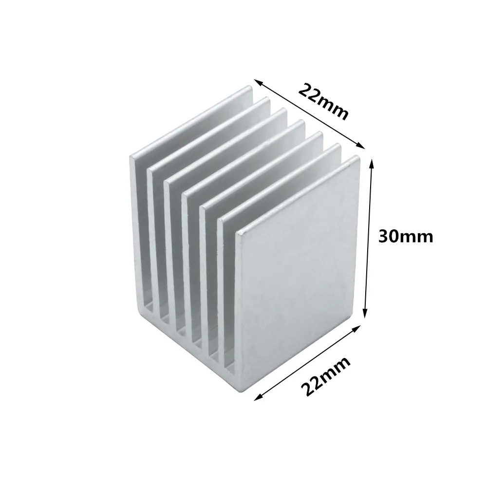 22 x 22 x 30 mm, 20 Stück, Aluminium-Kühlkörper, Kühlkörper, Kühler für elektronische IC-Chip-MOS-Kühlung mit Thermoband – Detail 2