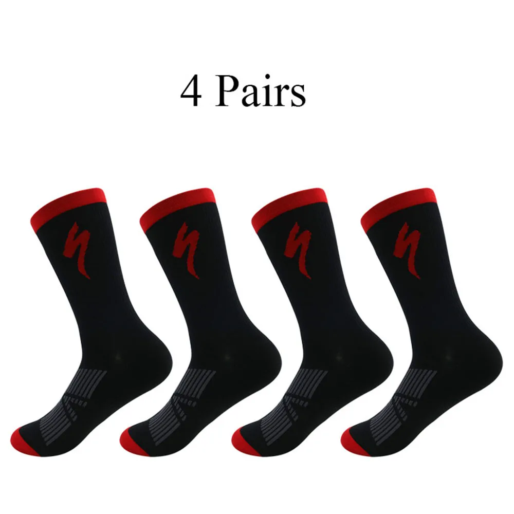 4 pairs of professional sports cycling socks for men's professional road cycling comfort socks