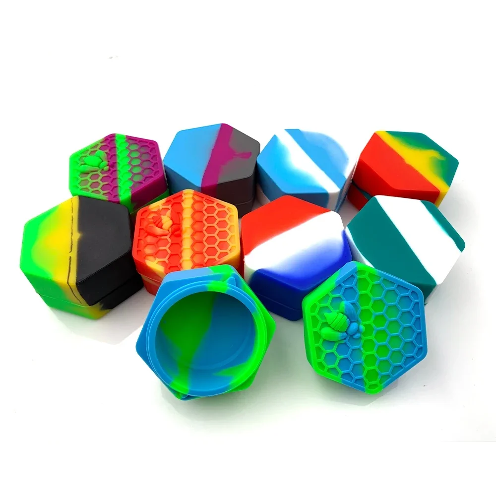 26ML Wax Jar Silicone Box Bee Style for Oil Cream Box Easy To Hold and Carry Herb Container Candle Jars