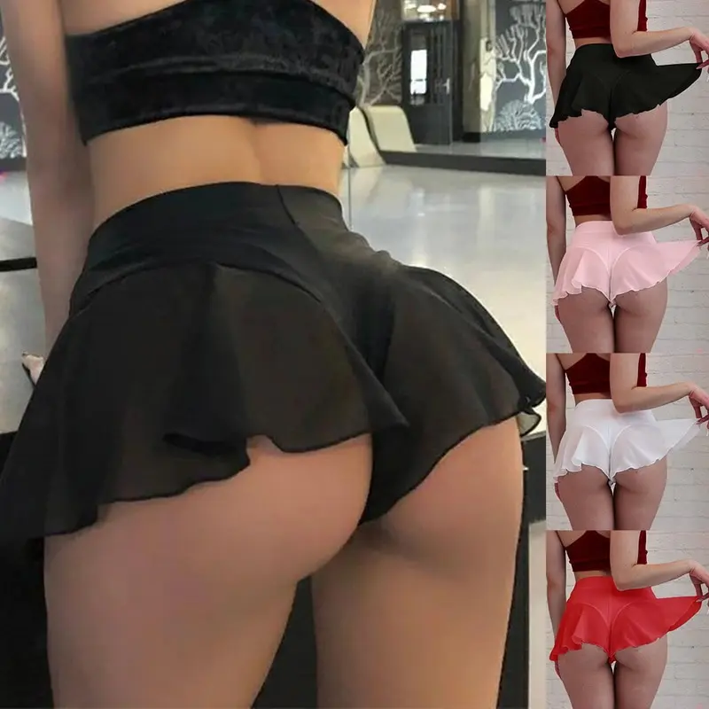 

Womens Sexy Sports Shorts Tennis Skirt Girls Gym Short Dance Skirt Shorts 2022 Solid Color Pantskirt Anti-emptied Short Pants