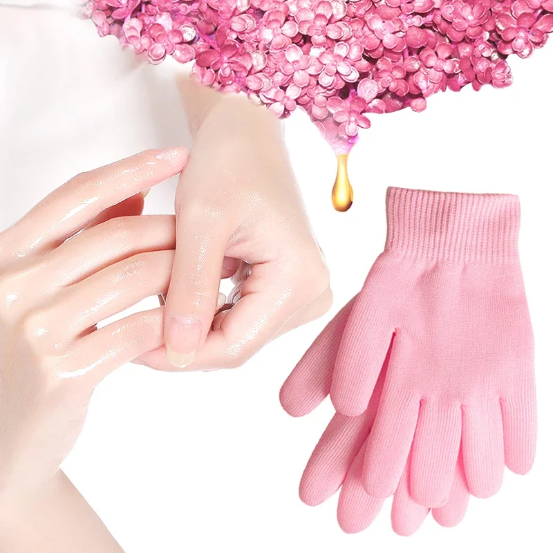 Gel Spa Gloves Moisturizing Whitening Exfoliating Pink Mask Ageless Beauty Hand Mask Hands Skin Care High Quality Silicone Glove