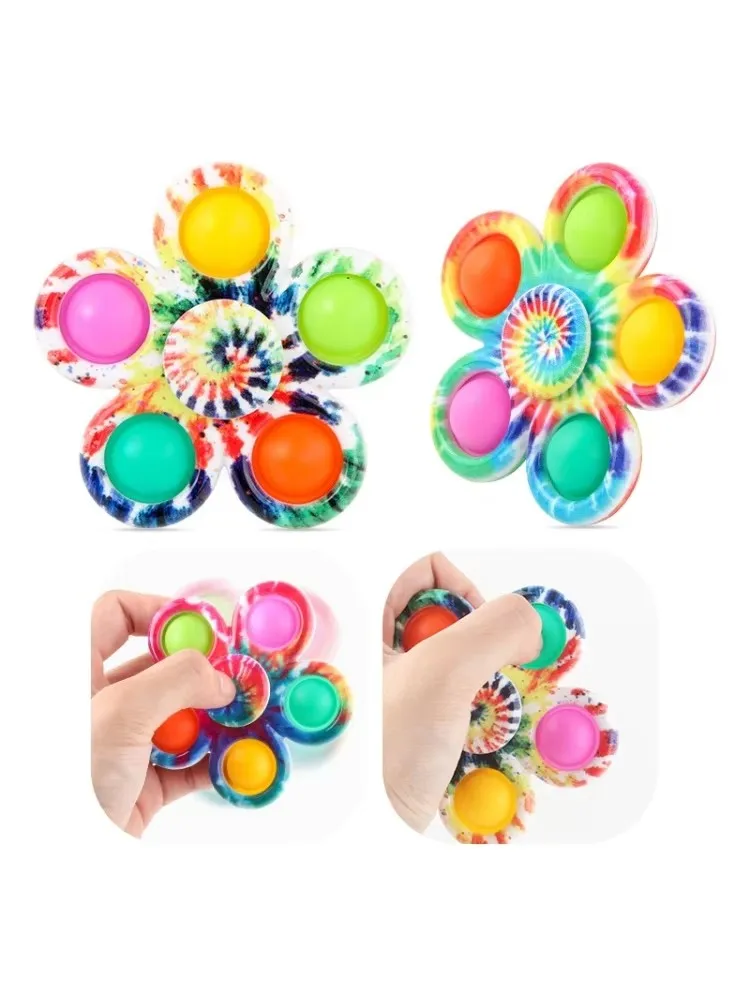1/2/5 stücke Bunte Blase Gyro Fidget Spinner Finger Hüpfendes Spielzeug Drücken Blase Spinner ADHS Kinder Angst Lindert Stress – Detail 2