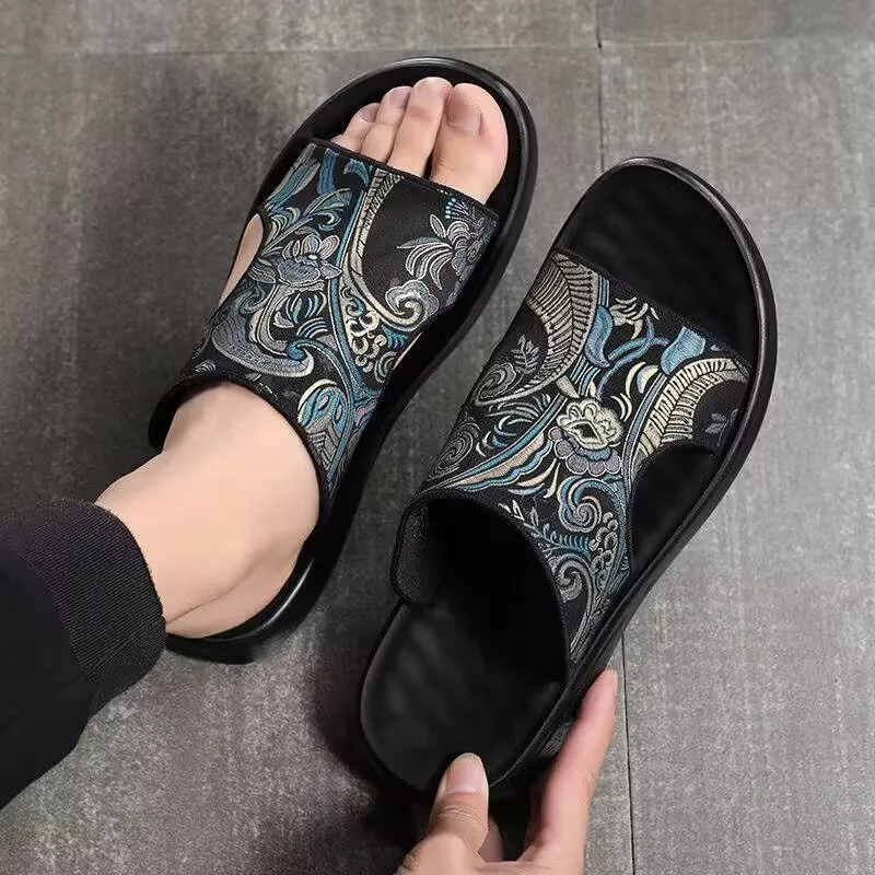 

Мужские летние тапочки, удобные сандалии для отдыха на открытом воздухе, мягкая подошва, Нескользящие, для пляжа и игр, 2024