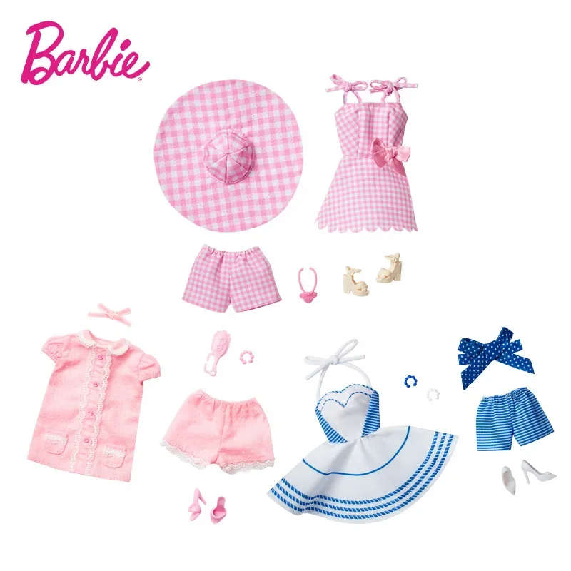Barbie - Pack Moda Con 2 Abiti Completi E Accessori | Vestiti Per Bambole Con Stampe Animalier E Sneakers - 2