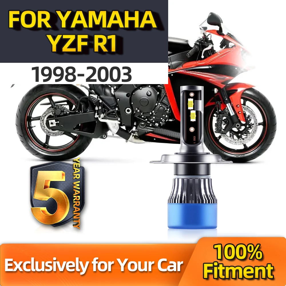 

Crossfox 6000K CSP Chip Lamp Motorcycle Headlight 12V LED High Low All-in-one H4 For YAMAHA YZF R1 1998 1999 2000 2001 2002 2003