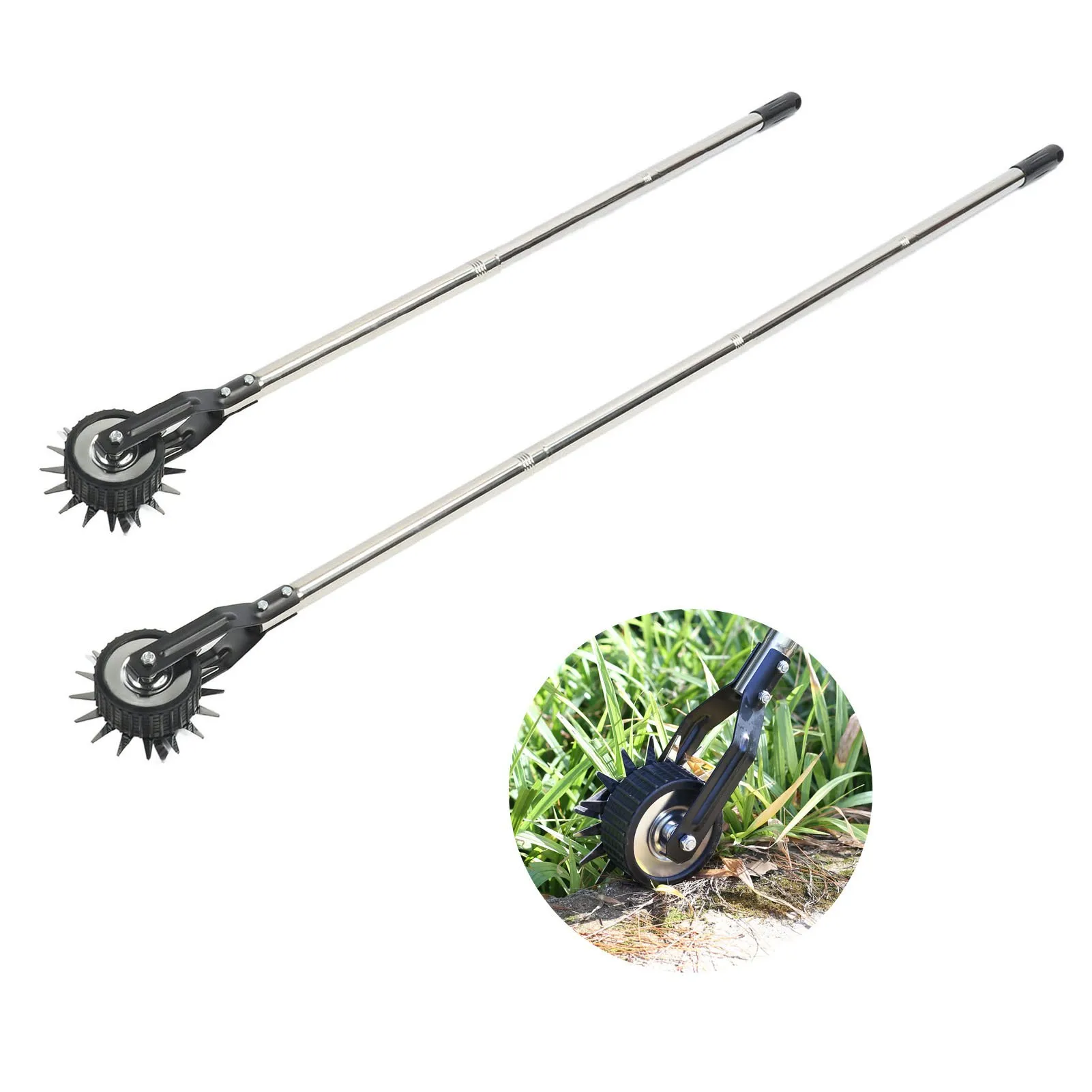 Manual Lawn Edger Single Wheel Manganese Steel and Stainless Steel Lawn Edging Roller Rust Resistant Serrated Blade for Garden 2