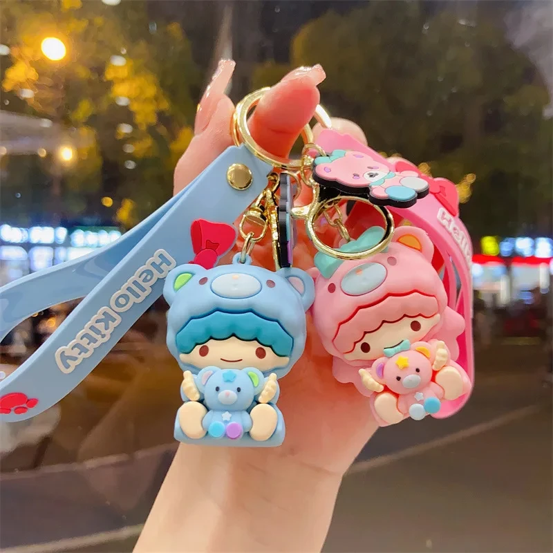 

Kawaii Sanrio Keychain Cute Cartoon Kuromi Doll Pendant Car Keyring Schoolbag Decoration Ornaments Jewelry Gifts for Friends