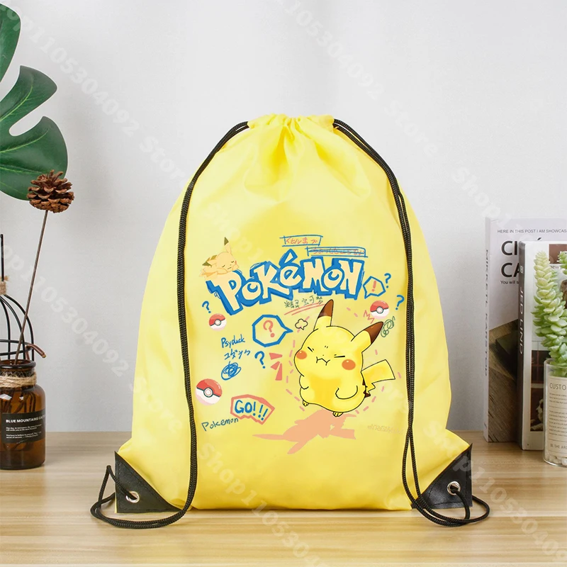 Anime Character Print Drawstring Backpack - Large Capacity Waterproof Bag