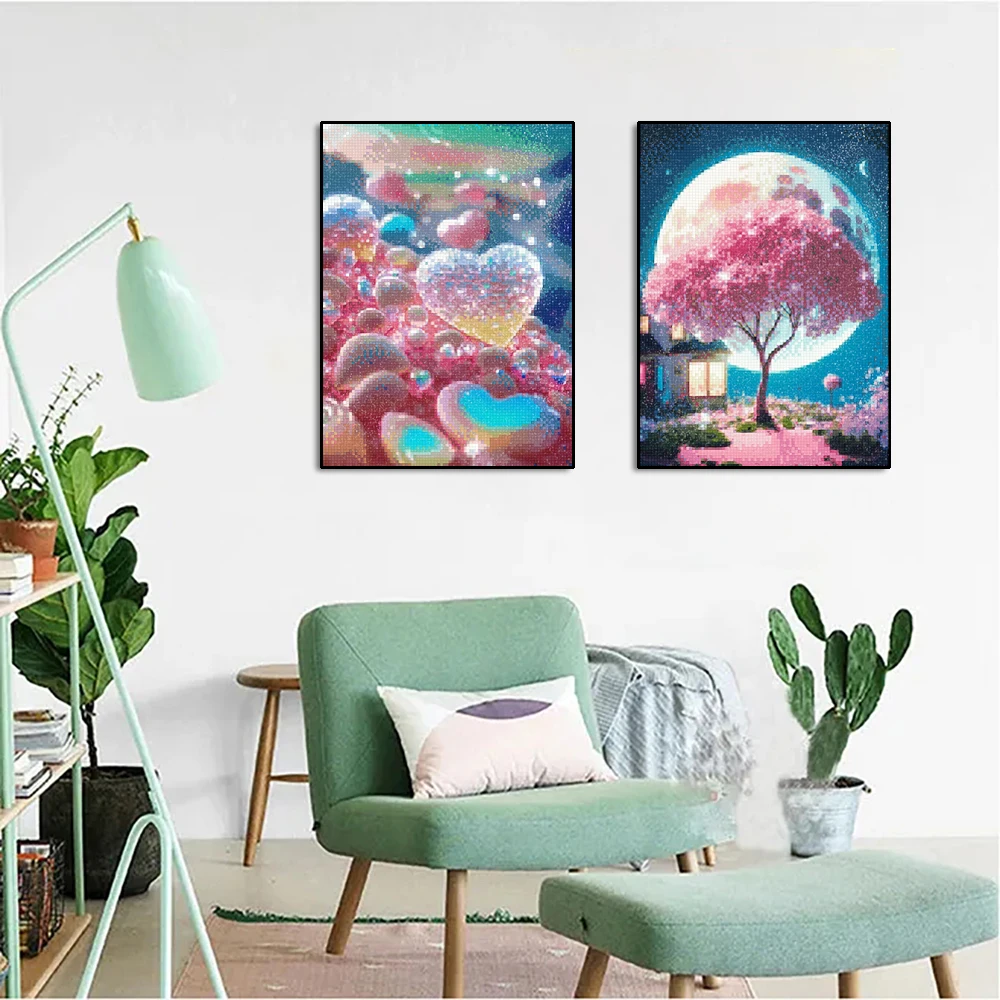 Diamond Painting 5D Diy Fantasy Moon Tree Landscape Full Drill Rhinestones Mosaic Embroidery Handmade Home Decor Gift