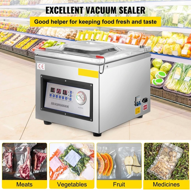 Food Vacuum Packing Machine Commercial Chamber Vacuum Sealer Kitchen Meat  Bag Packaging Food Saver Sealing Tools 220V - AliExpress