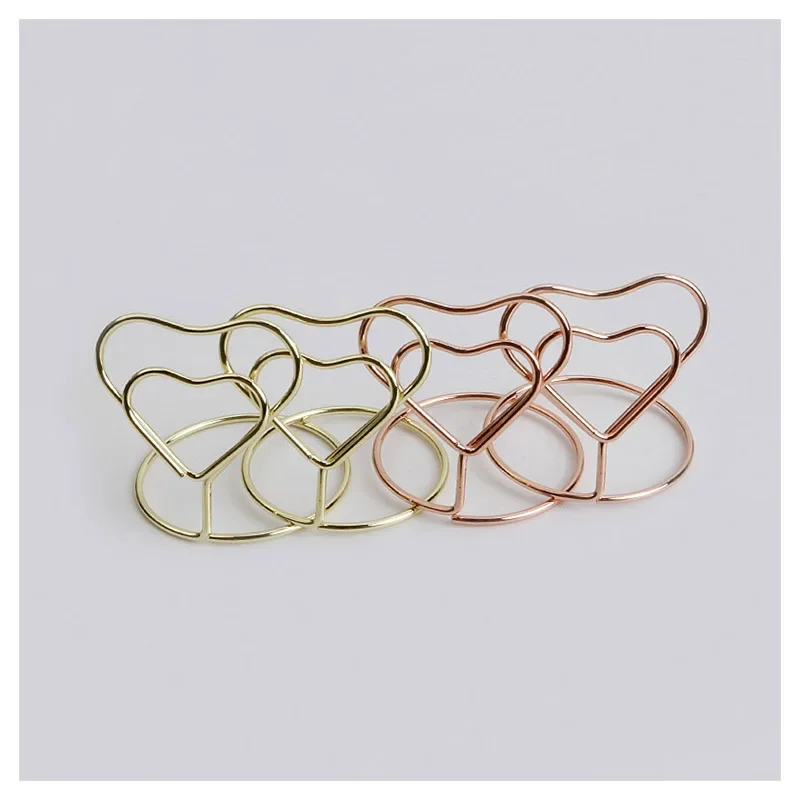 10pcs Heart Shape Mini Table Place Card Holders Table Number Stands Menu Memo Clips Wedding Birthday Party Reception Decoration