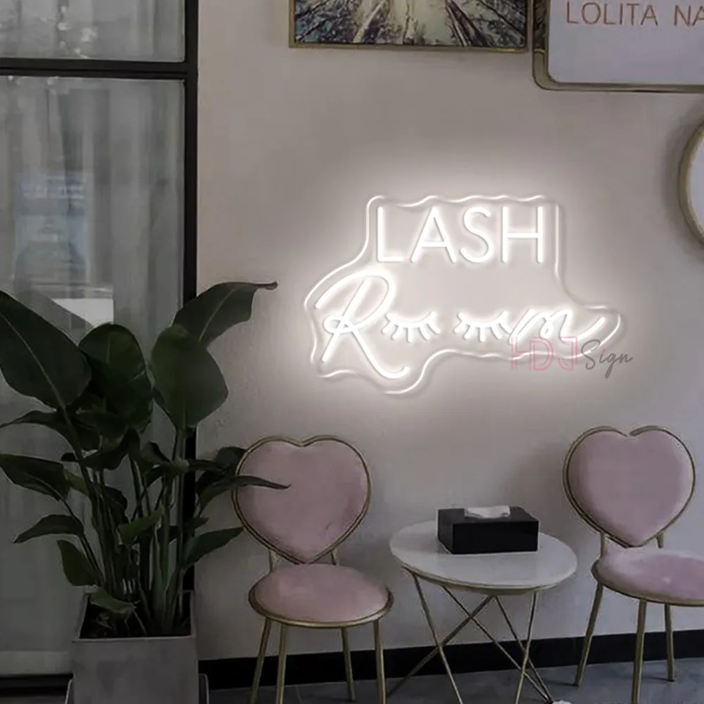 Neon Sign Lights LASH Room Decoration Wall Art Light Beauty Salon Decor Pink Open Neon Sign Business Neon Signboard Night Lights images - 6