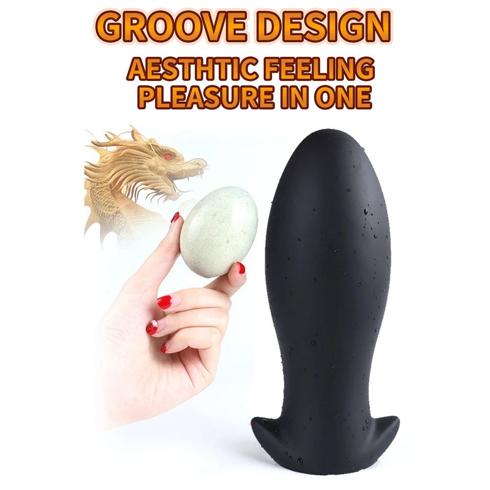 Large Dragon Egg Lliquid Silicone Anal Plug Vestibule Tail Masturbator Soft Comfortable Anal and Vaginal Adults Sex Products anal plug dilator vaginal expander