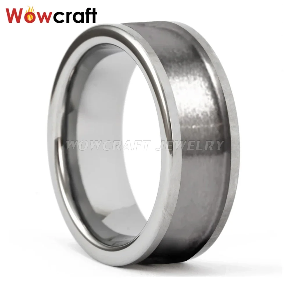 8mm tungsten rings for men women wedding bands abalone shell chip koa wood inlay domed polished new fashion gothic punk ring Wholesale Tungsten Ring Core For Inlay Channel Polished Shiny Pip Cut Tungsten Blank Rings