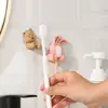 Silicone Bunny Toothbrush Holder Wall-mounted Cartoon Shaver Wire Storage Hook Suction Cup Rabbit Bear Toothbrush Holder 3