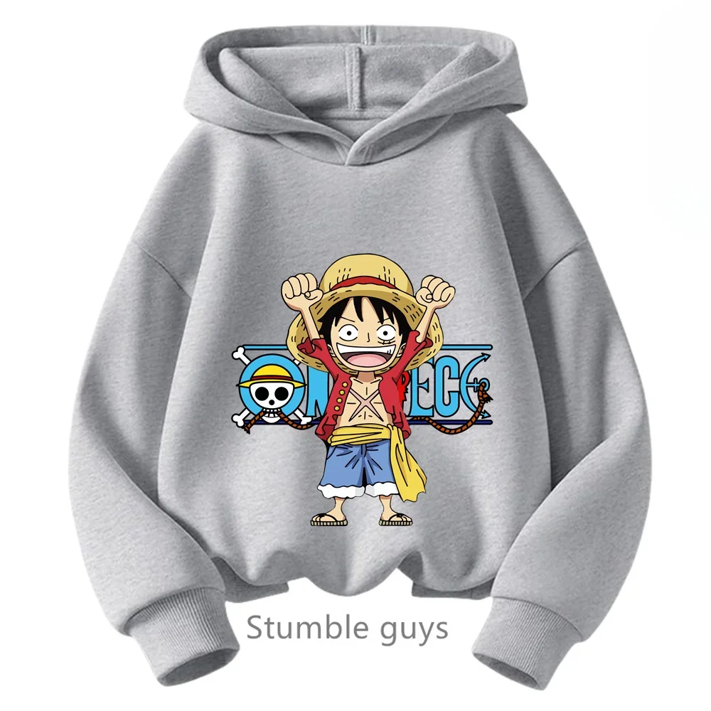 Sudadera con capucha de Anime One Pieces, ropa para niños, ropa para primavera y otoño para niñas, sudadera con dibujos animados de Luffy Zoro, traje para adolescentes, camisetas con capucha de Sonic