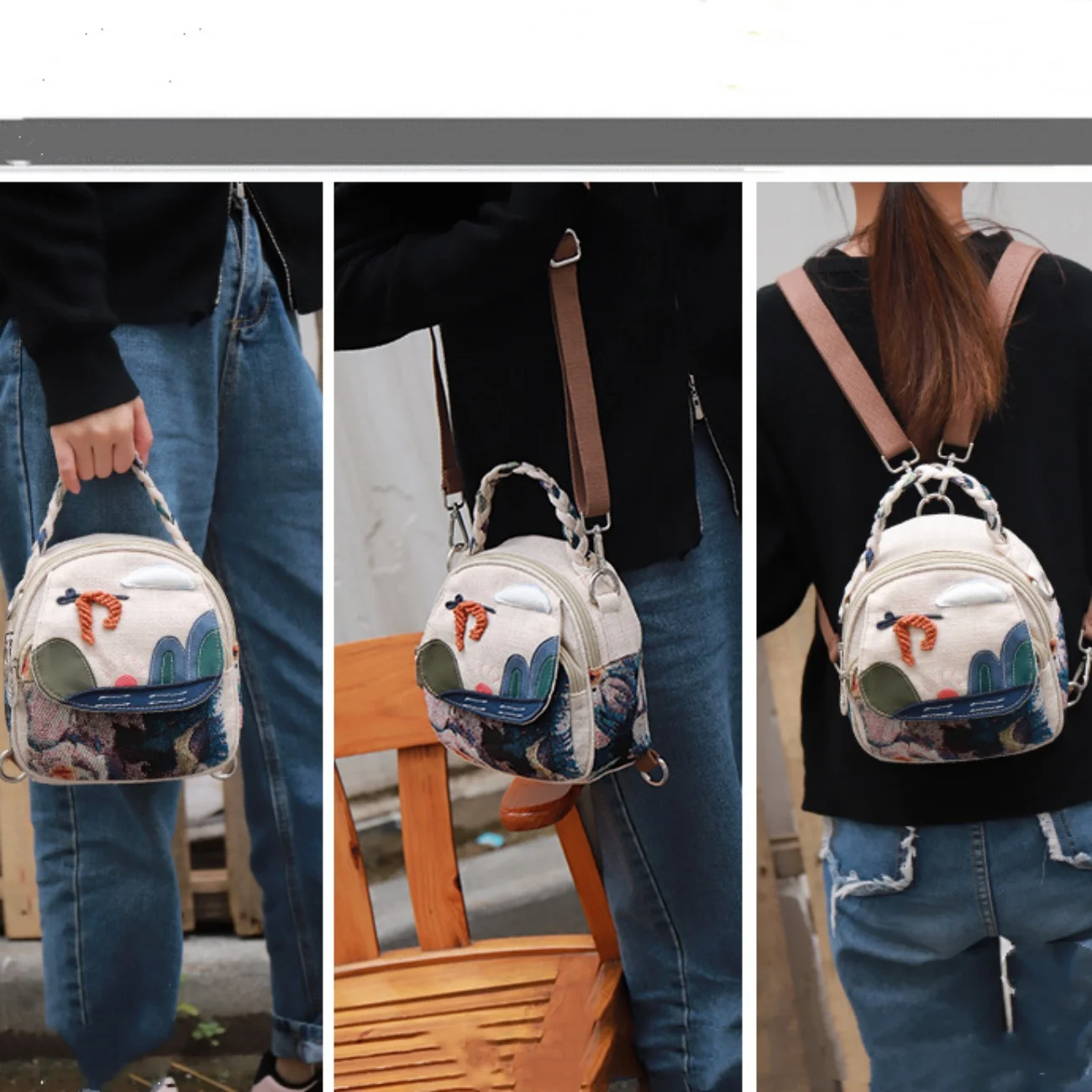 Multi functional three use mini bag with multiple compartments, mobile phone, zero wallet, birthday gift for girlfriend
