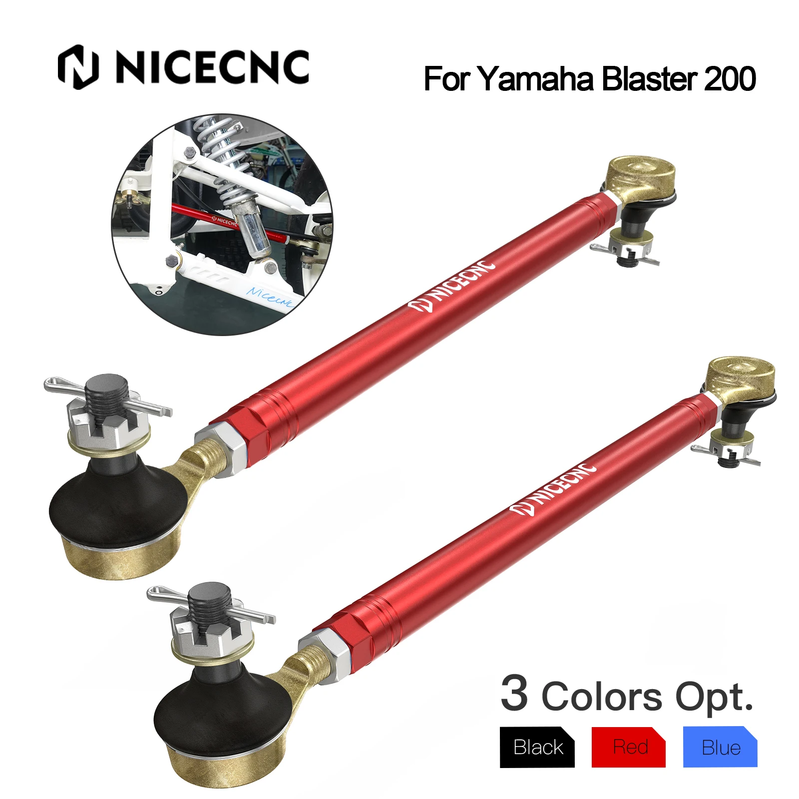 NICECNC ATV Blaster200 Tie Rod Set For Yamaha Blaster 200 YFS200 1988-2006 1989 1990 1991 1998 1997 1999 2000 2005 atv air filter for yamaha blaster 200 1988 2006 grizzly 125 2004 2013 raptor 250 2008 13 breeze 125 1989 2004 reticulated foam