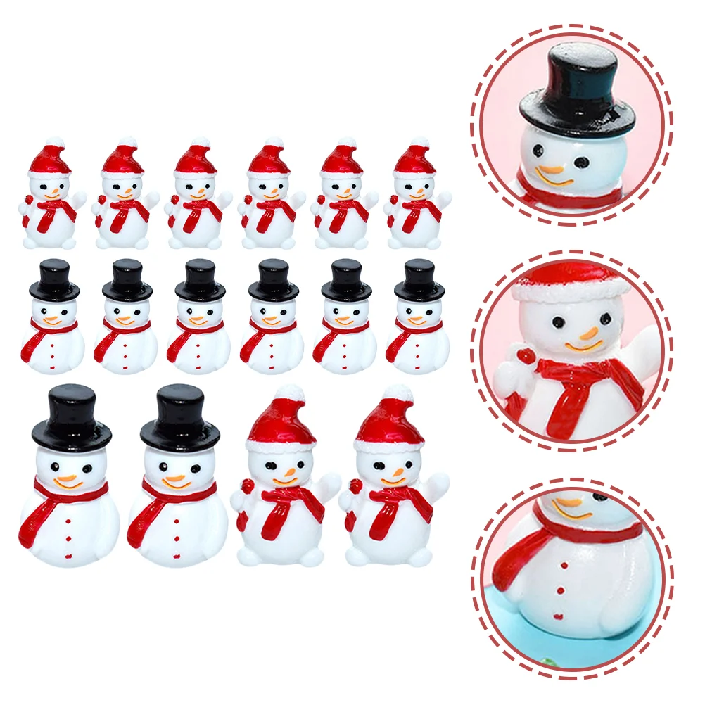

10/12/20pcs Christmas Mini Resin Santa Claus Snowman Figurines Micro Landscape Ornaments New Year Decoration