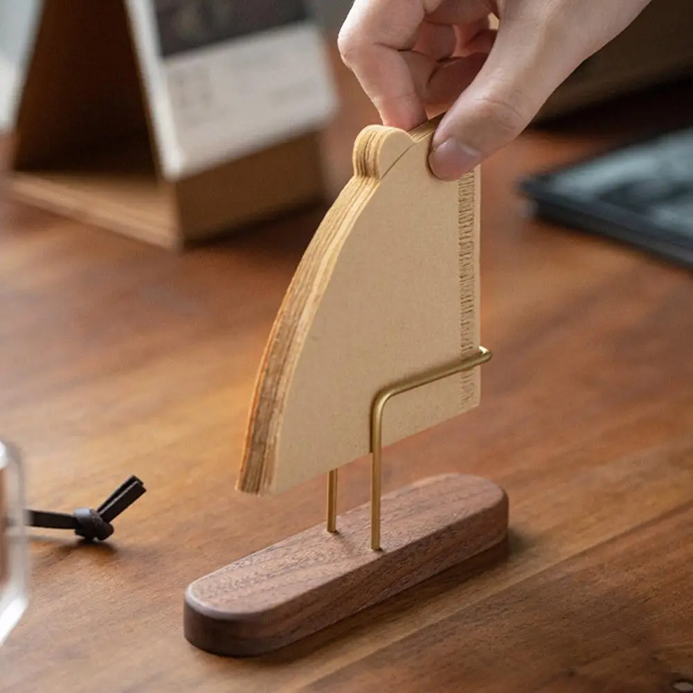 

Walnut Filter Paper Rack Holder Coffee Accessories Stand Capacity Of 60 Pcs Paper Storage Durable For Fan Shape V Shape