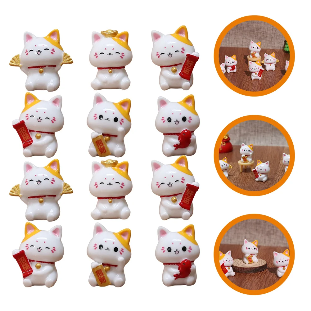 

Миниатюрная фигурка кота, реалистичные фигурки кошек удачи, игрушки, кошка, микро-ландшафтное украшение, декоративное украшение для микроландшафта