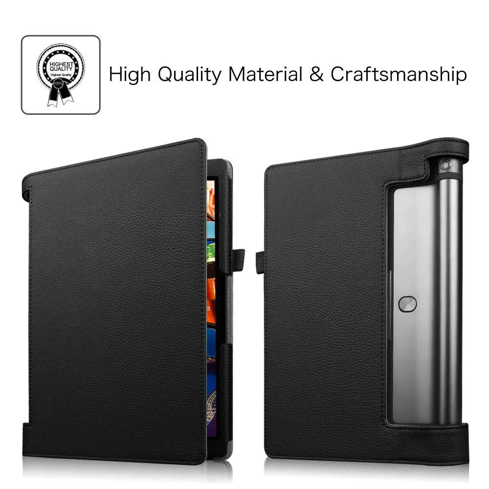 Capa para Lenovo Yoga Tab 10.1 Case Dobrável Suporte de Couro do Plutônio Capa Yoga Tab 10.1 Yt3-x50f X50f X50m Tablet Cases Vidro - Imagem 2