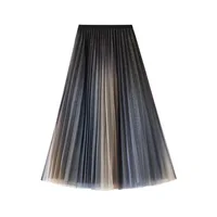 New In Women's High Waist Mesh Gradient Color Mid Long Skirt Female Spring Summer Korean Sweet Style Elegant Tulle Skirts 2
