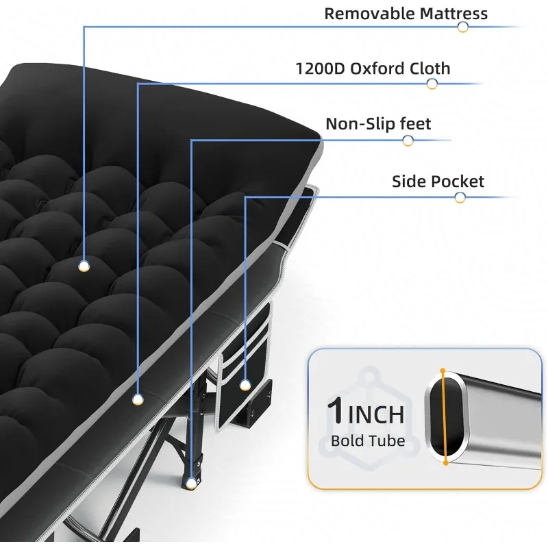 Extra Wide Camping Cot 4